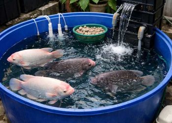 nuôi cá tai tượng trong thùng nhựa