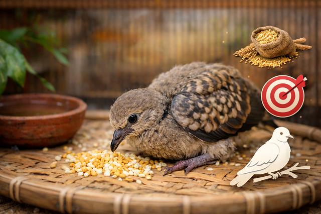 cách tập cho cu gáy non biết mổ